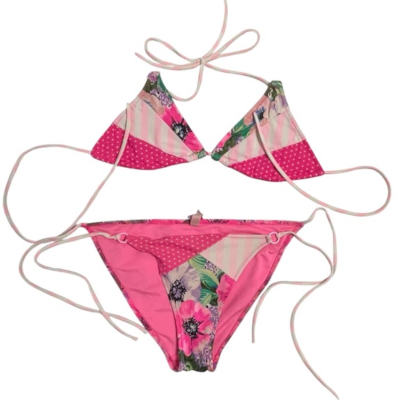 Victoria's Secret Pink Polka Dot And Floral Bikini - Picture 8 of 8